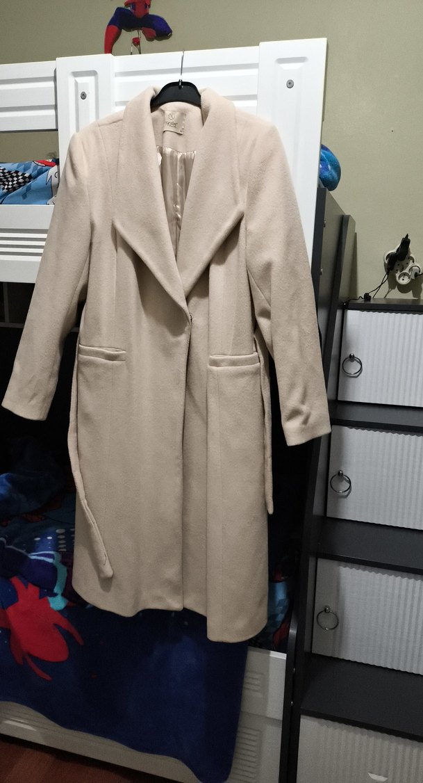 Bej Uzun Klasik Kaban - Görsel 2