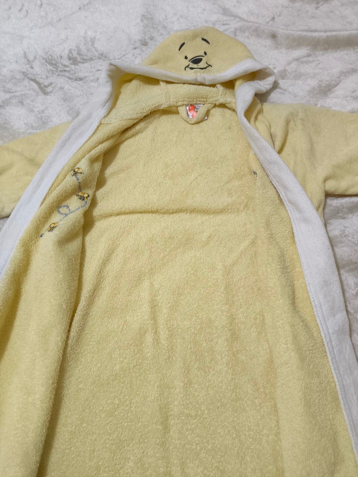 Çocuk Sarı Nakışlı Polar Bornoz - Görsel 4
