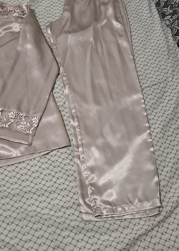 m Beden pembe Renk saten Kadın Pijama Takımı