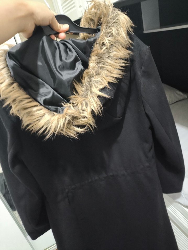 Siyah Uzun Kadın kaban - Görsel 3