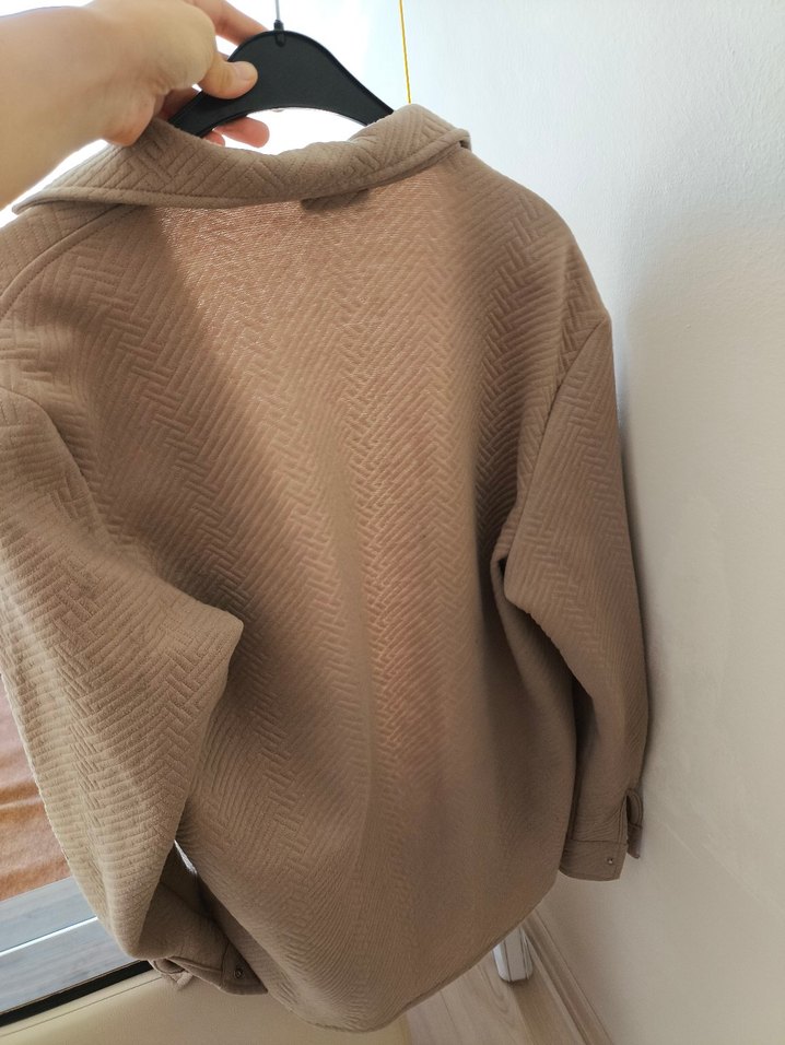 Bej Düğmeli ceket - Görsel 4