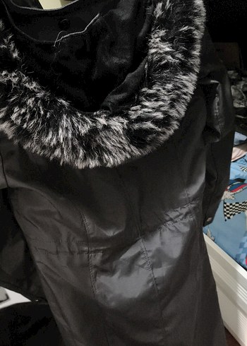 Gri Uzun Kadın Kaban - Görsel 4