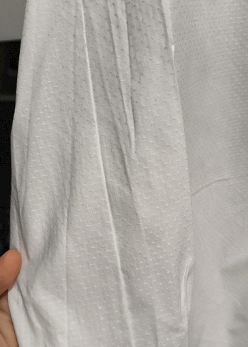 l Beden beyaz Renk Beyaz Keten Erkek Gömlek, Düğmeli, Uzun Kollu