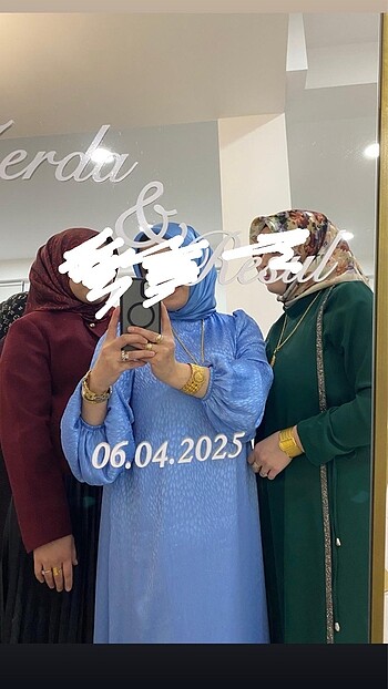 44 Beden mavi Renk Tesettür elbise