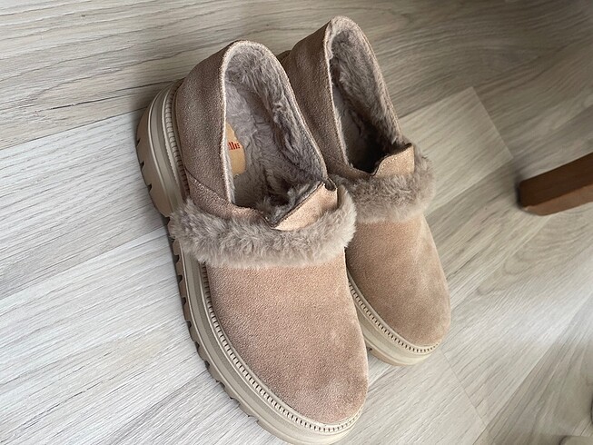 38 Beden camel Renk Elle Deri Loafer Bot
