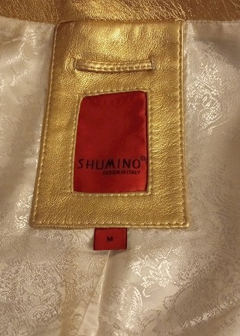 Altın Rengi Kısa Kadın Deri Ceket - Görsel 3