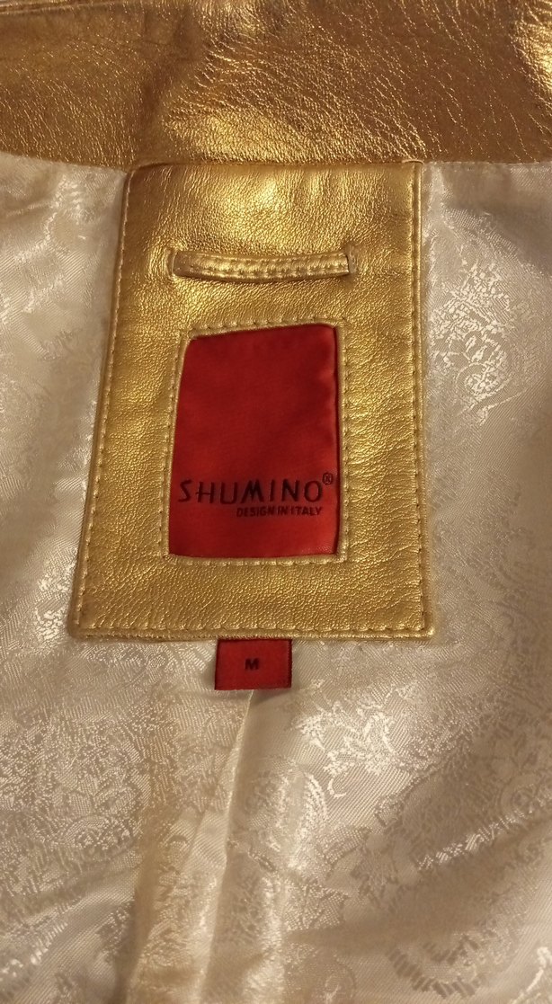 Altın Rengi Kısa Kadın Deri Ceket - Görsel 3