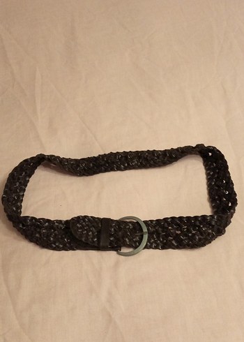 Kahverengi Deri Örgülü Kadın Kemer - Görsel 2