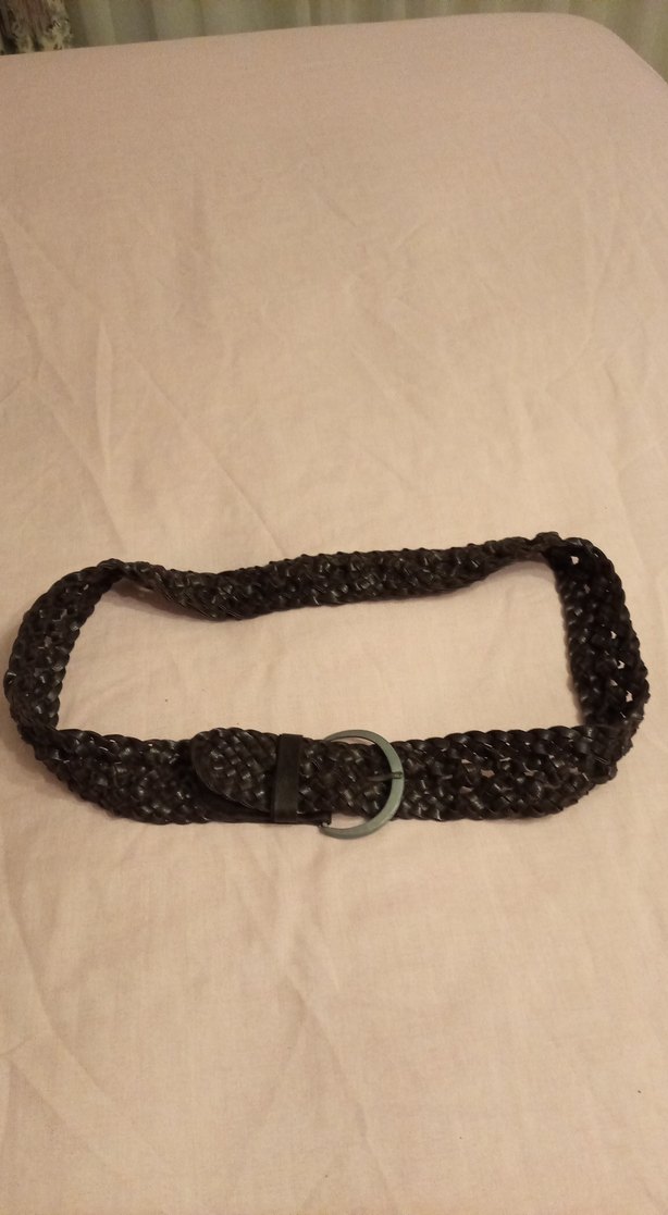 Kahverengi Deri Örgülü Kadın Kemer - Görsel 2