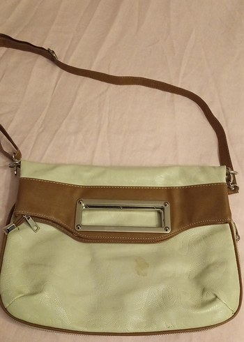 Bej Deri Kadın Çanta Fermuarlı - Görsel 4