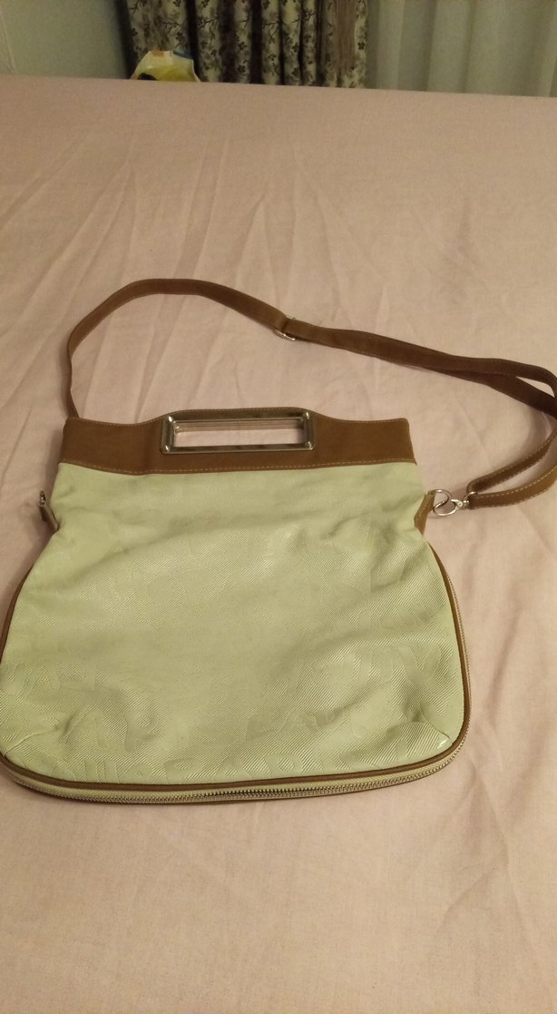 Bej Deri Kadın Çanta Fermuarlı - Görsel 2