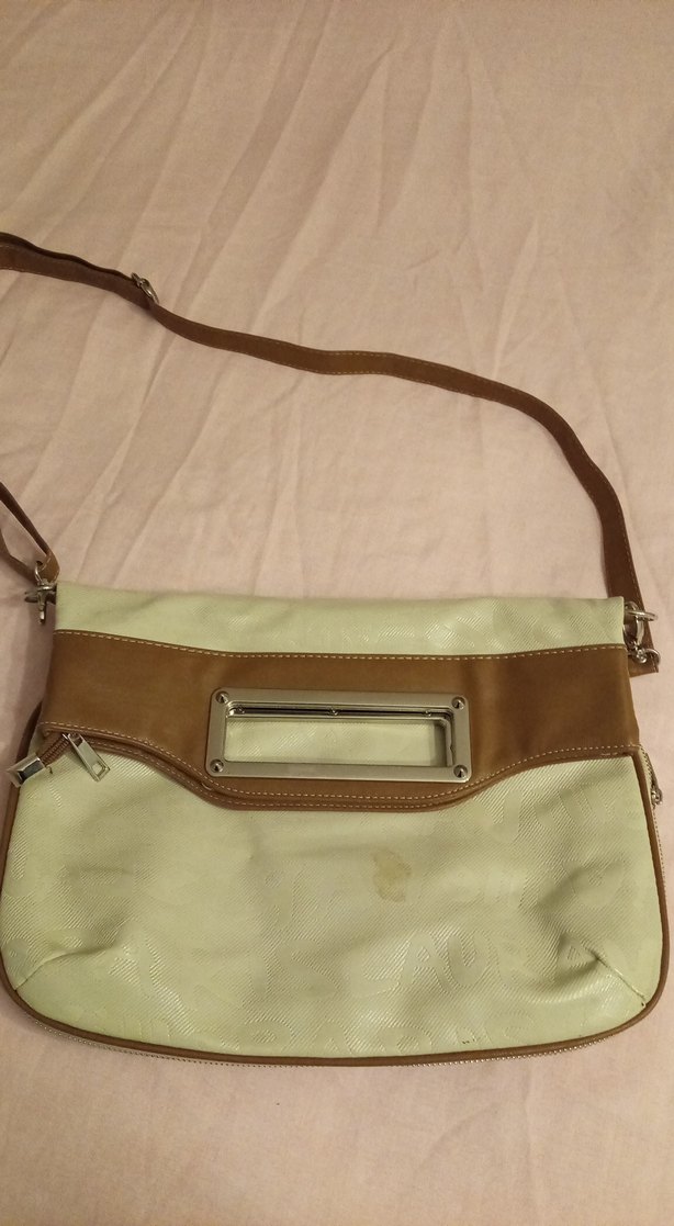 Bej Deri Kadın Çanta Fermuarlı - Görsel 4