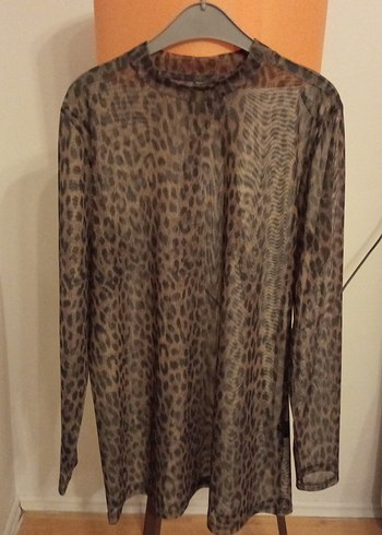 Bohem Leopar Desenli Uzun Kollu Bluz - Görsel 2