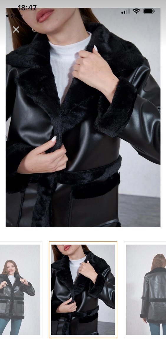 TİFFANY TOMATO MONT KÜRK DETAYLI BAYAN - Görsel 4