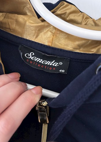 Kadın Mavi Fermuarlı Sweatshirt HIRKA - Görsel 3