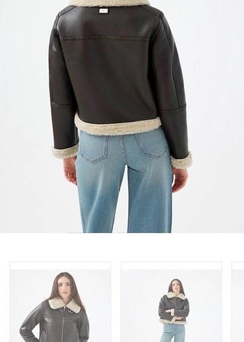 Loft Kahverengi Kürklü Deri Kadın Mont - Görsel 3