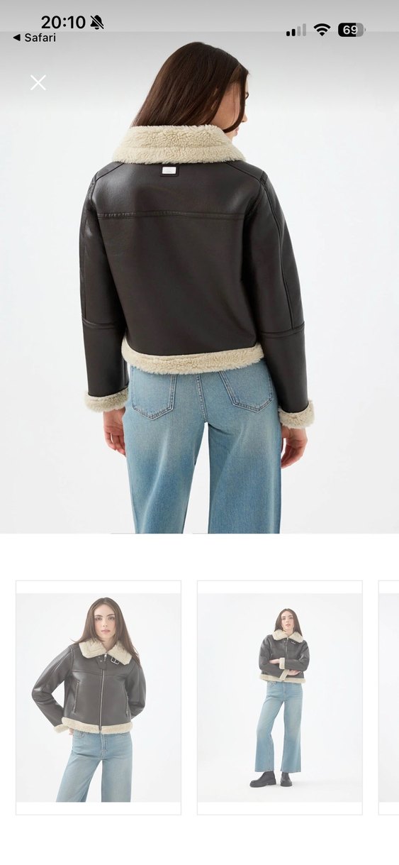 Loft Kahverengi Kürklü Deri Kadın Mont - Görsel 3