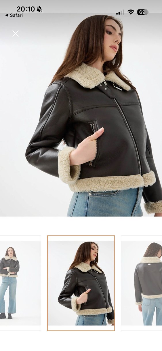 Loft Kahverengi Kürklü Deri Kadın Mont - Görsel 2