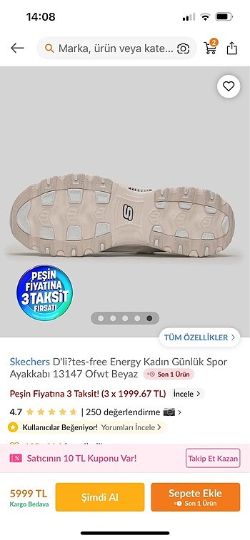 36,5 Beden SKECHERS SNEAKER