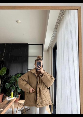 Zara Bej Kadın Midi Boy Rahat Kış Montu
