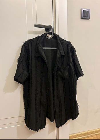 Kadın Siyah Uzun Kollu Fırfırlı Gömlek - Görsel 4