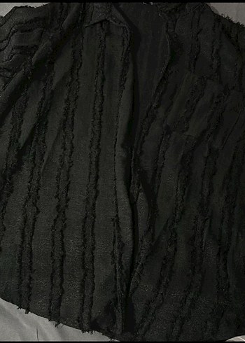 Kadın Siyah Uzun Kollu Fırfırlı Gömlek - Görsel 2