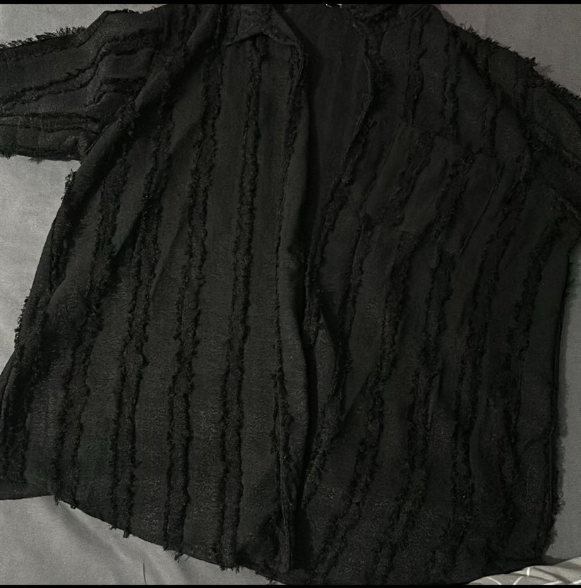 Kadın Siyah Uzun Kollu Fırfırlı Gömlek - Görsel 2