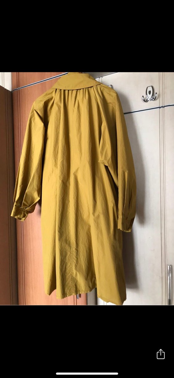 Sarı Süet Kemerli Midi Kadın Kaban - Görsel 3