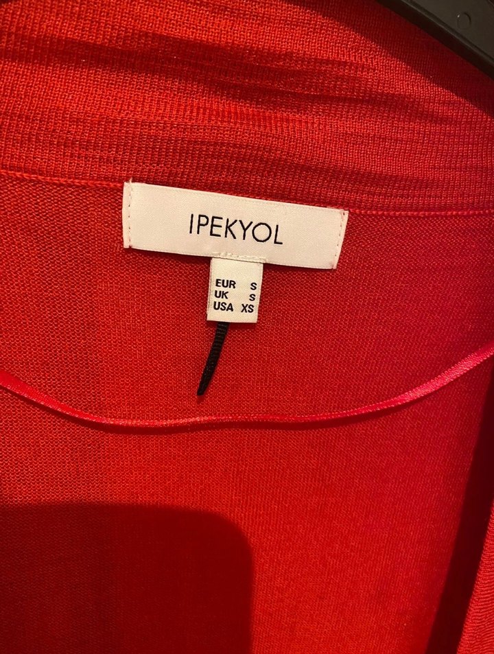 Düğmeli Kırmızı Kadın Midi Hırka - Görsel 2