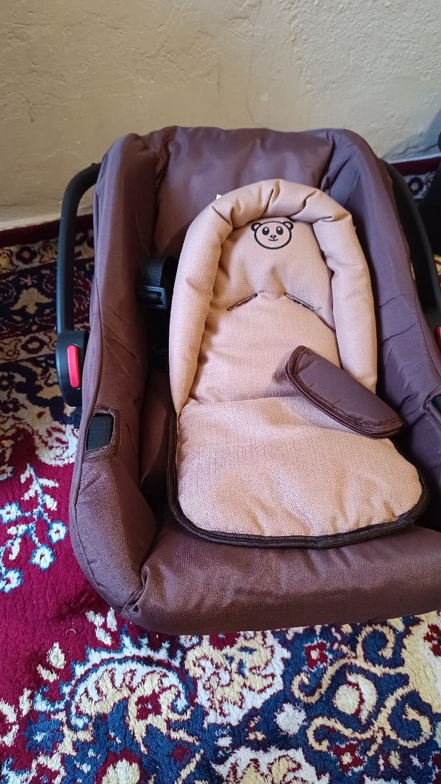 Bordo Bebek Oto Koltuğu Gri Detaylı - Görsel 2