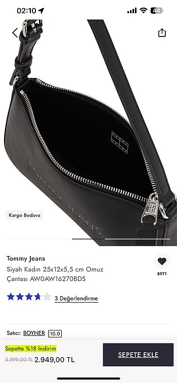 Beden ETİKETLİ TOMMY JEANS ÇANTA