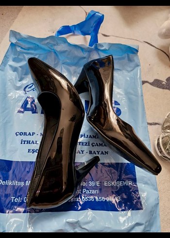 Kadın Siyah Rugan Yüksek Topuklu Stiletto - Görsel 5