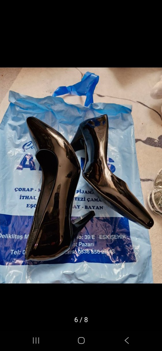 Kadın Siyah Rugan Yüksek Topuklu Stiletto - Görsel 5