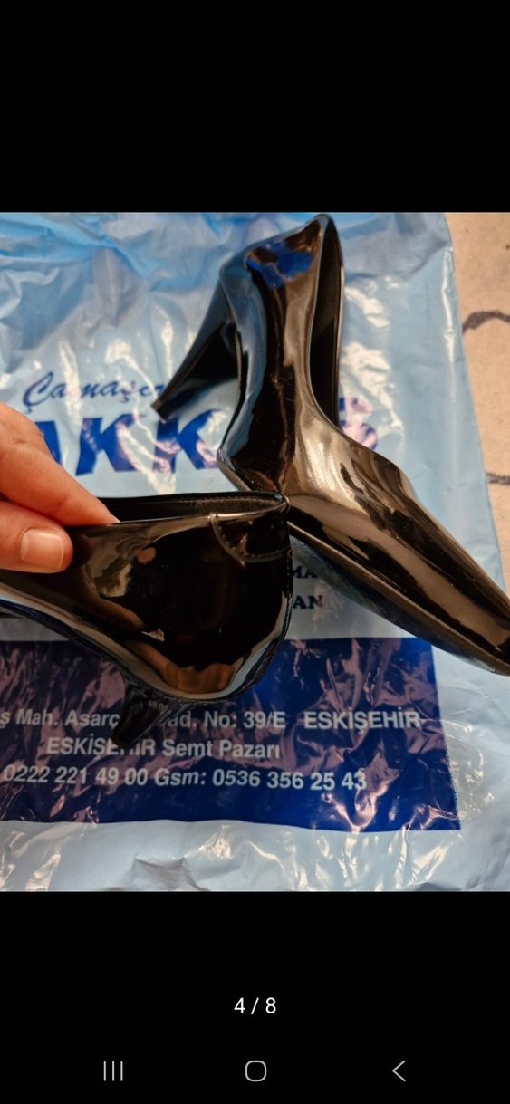 Kadın Siyah Rugan Yüksek Topuklu Stiletto - Görsel 3