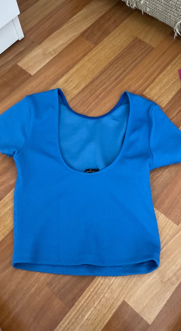 Mavi Kadın Kısa Kollu Basic crop - Görsel 2