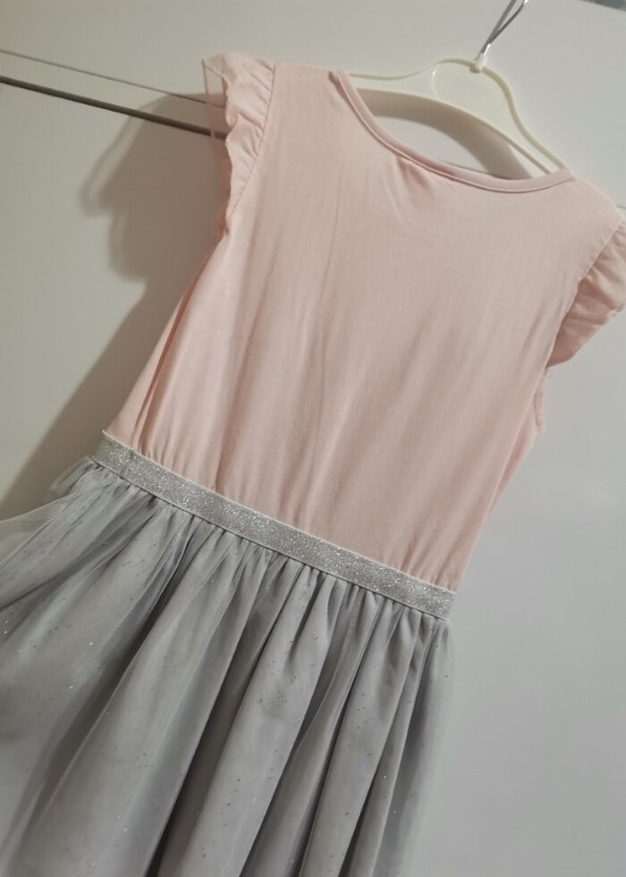 6 - 7 yaş  eteği tül detaylı elbise  - Görsel 2