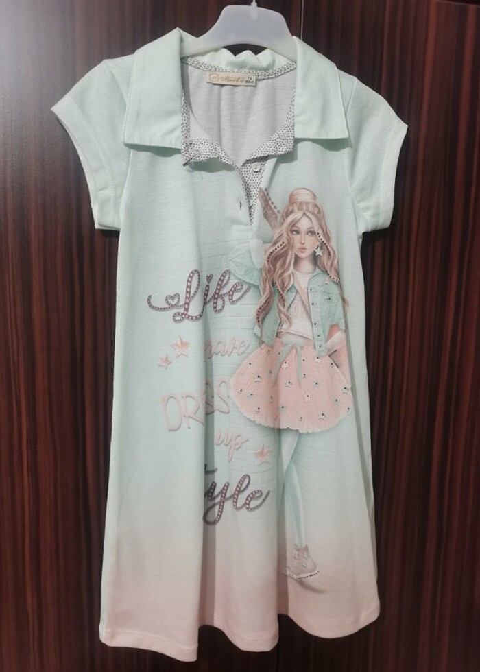 Lacoste pamuklu 7 yaş elbise  - Görsel 2