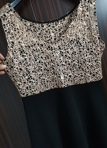 xl Beden siyah Renk Midi boy pullu L-XL abiye