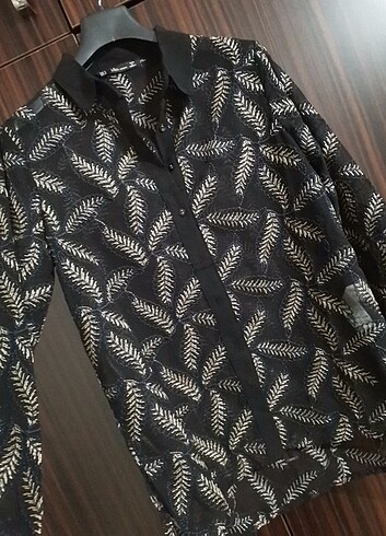 Tül detaylı simli tasarım gömlek S beden  - Görsel 5