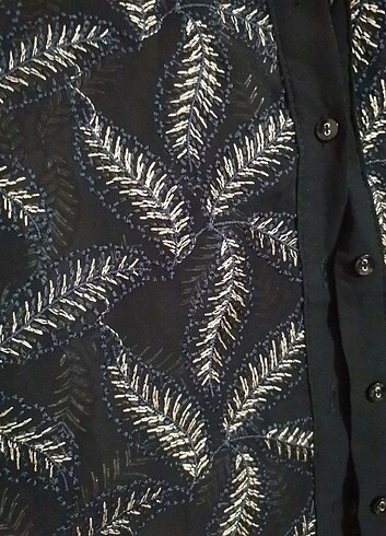 Tül detaylı simli tasarım gömlek S beden  - Görsel 11