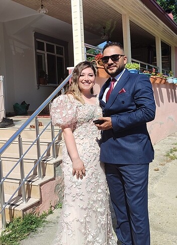 xxl Beden pembe Renk Alfabeta karpuz kol çiçekli elbise 