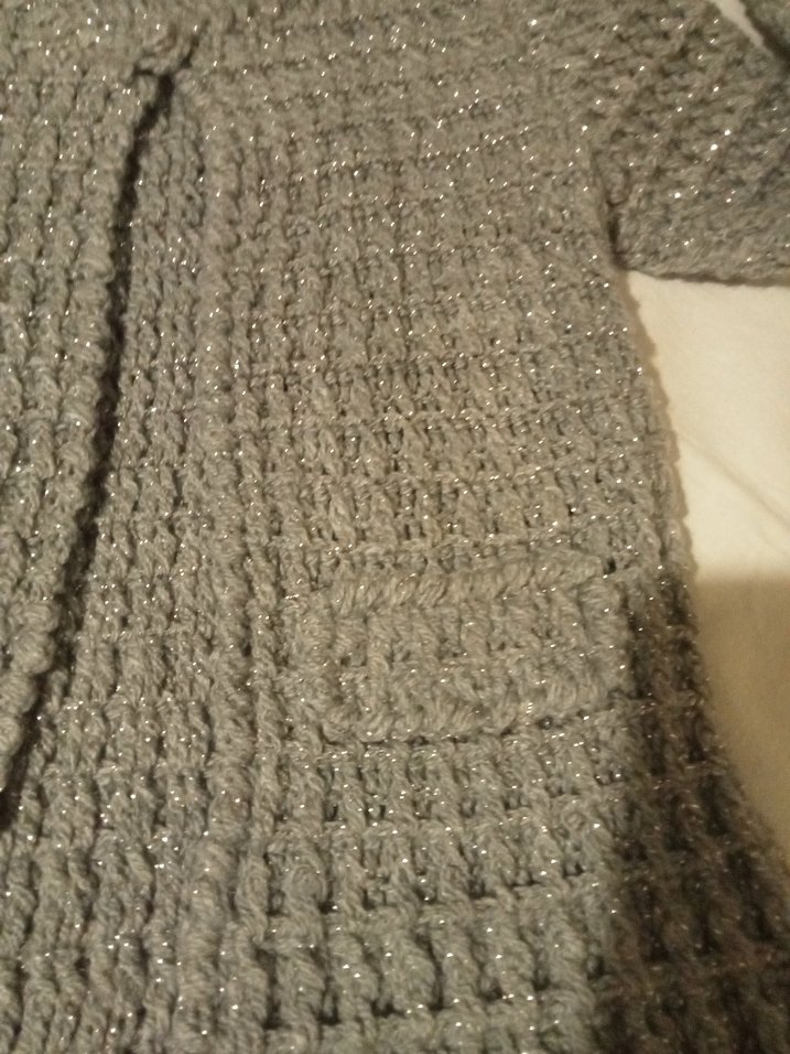 Bej Kadın Örgü Hırka, Uzun Kollu, Salaş Kesim - Görsel 3