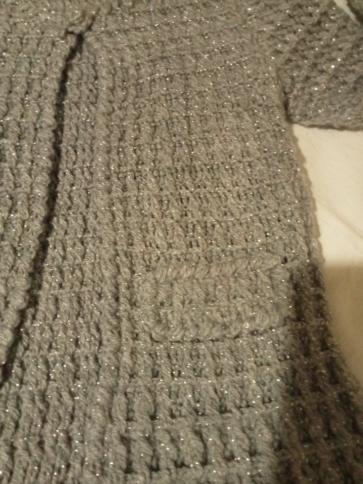 Bej Kadın Örgü Hırka, Uzun Kollu, Salaş Kesim - Görsel 2