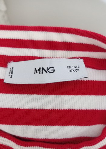 Mango Kırmızı Çizgili Kısa Kollu Crop Top