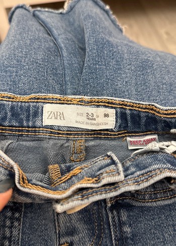 24-36 Ay Beden Zara Kemerli Kız Kot Pantolon