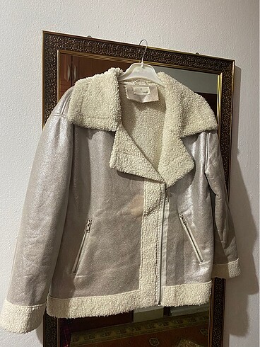 Bershka Gümüş parlak ceket