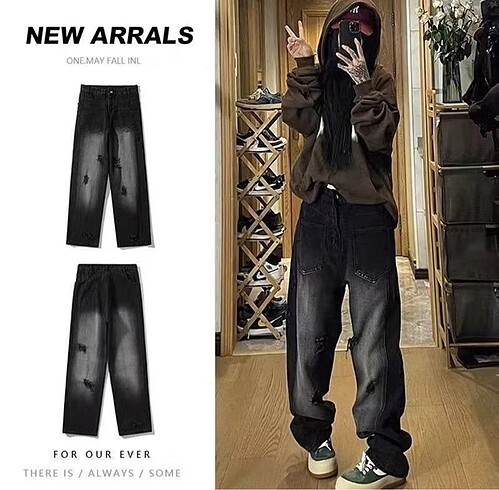 yırtık kot casual denim