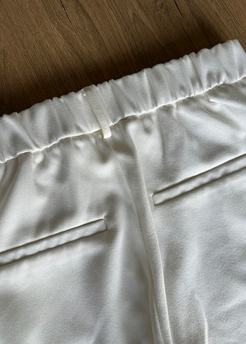 Zara Şeritli Beyaz Straight Pantolon - Görsel 10