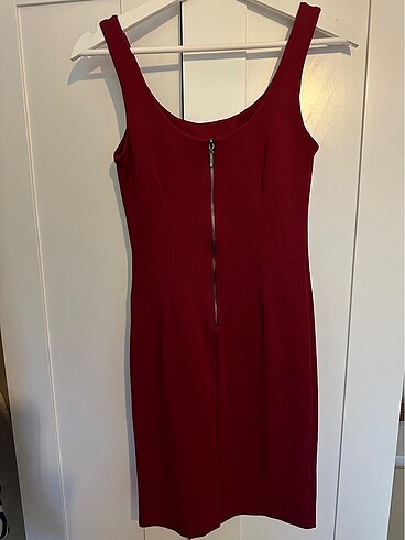 Bordo Kisa Elbise - Görsel 3