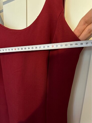 Bordo Kisa Elbise - Görsel 6